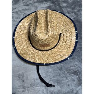 Quiksilver Hat Cowboy Fitted Mens L/XL Beige Straw Brim Waterman Tropical Beach